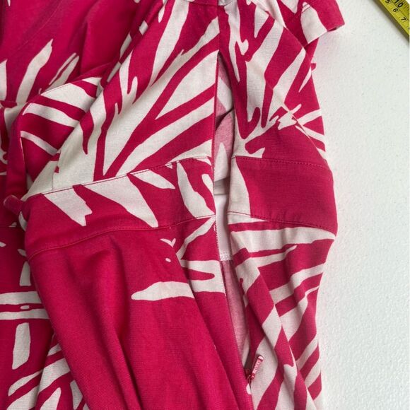 Lilly Pulitzer Bellanna Azalea Pink Frilly Ferns Dress Silk Women Large FLAWED - Picture 6 of 16